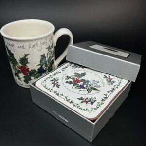 Portmeirion Holly and The Ivy Lot Coasters New in Box Plus Coffee Mug